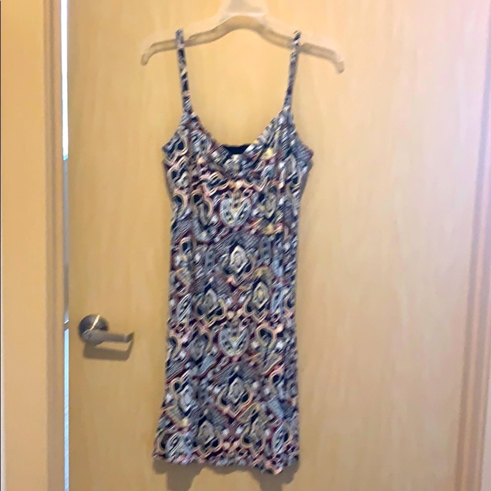 Ann Taylor Loft lrg Sundress navy blue/multi